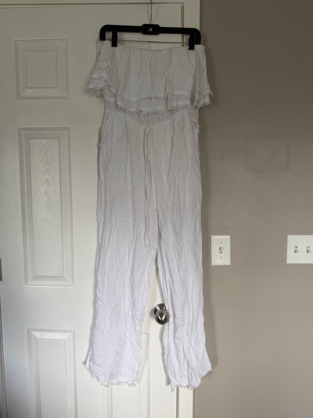 Altard State White Off Shoulder White Full Length Jumpsuit